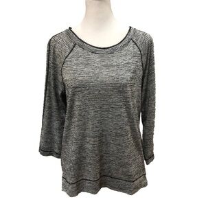 Loft Size S modal/polyester blend pullover striped top. Lightweight, long sleeve